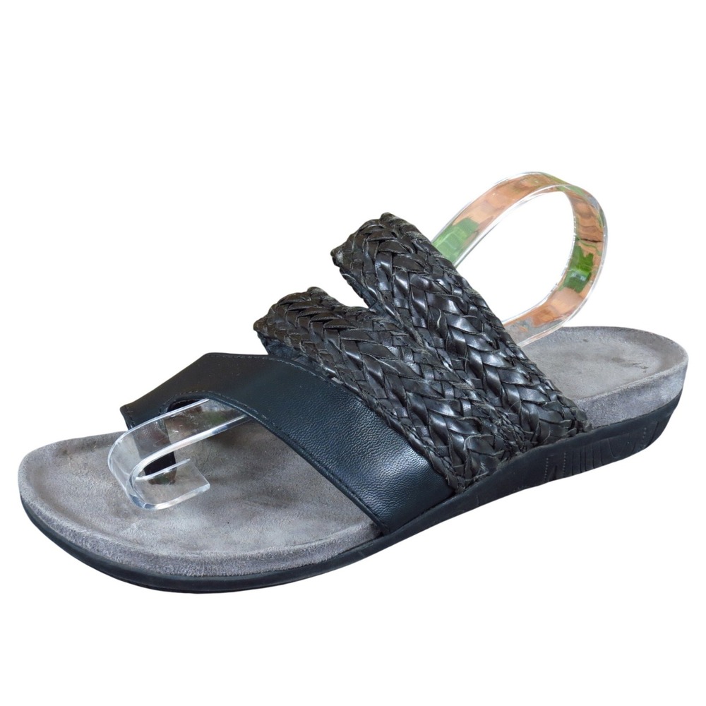 Baretraps Jonelle Women's 8 Wide Black Synthetic Slide Sandals Comfort Toe Loop